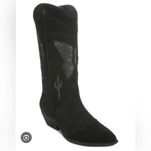 Zodiac "Maye desert" black suede cowgirl boots